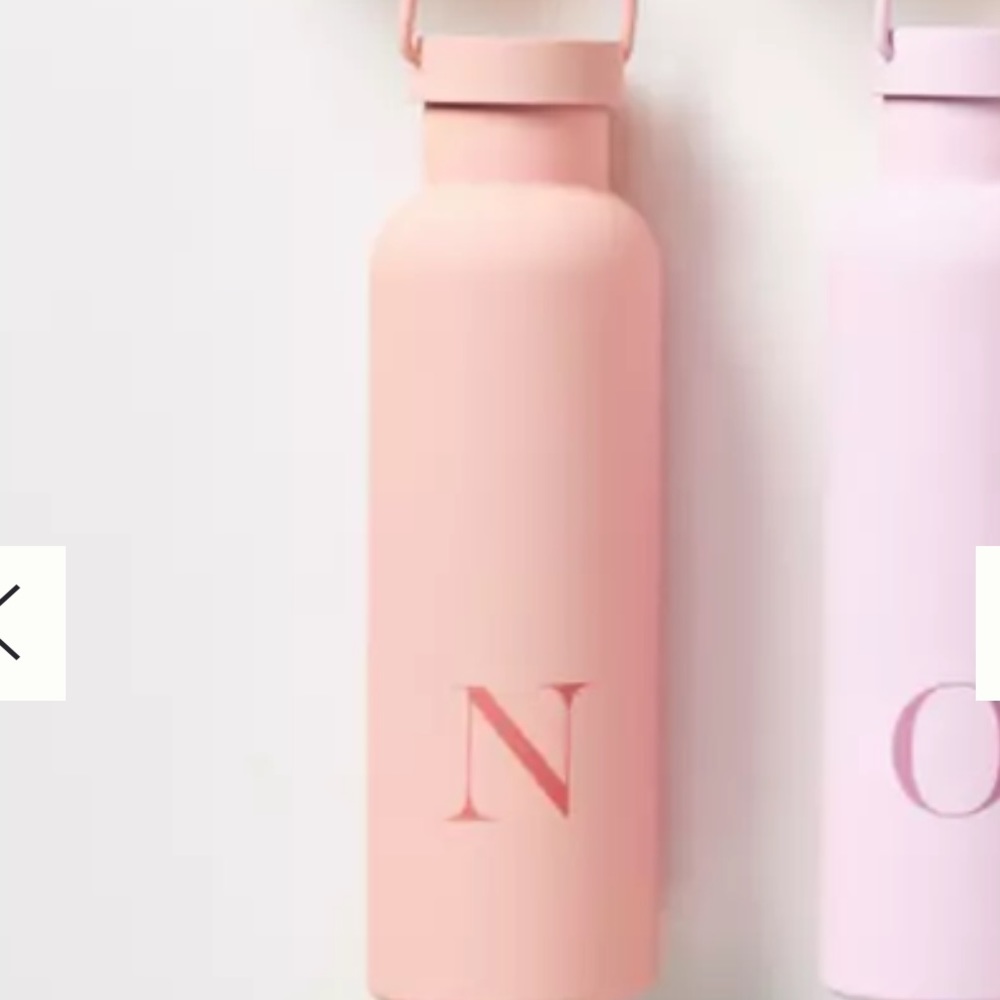 Pastel pink/blush monogram water bottle (N)